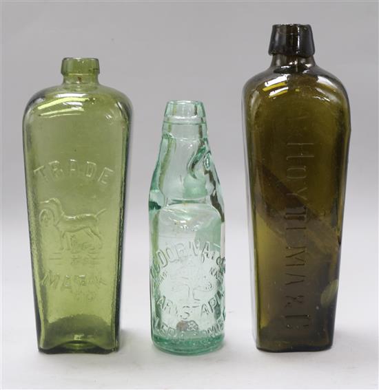Three glass bottles